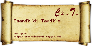 Csanádi Tamás névjegykártya